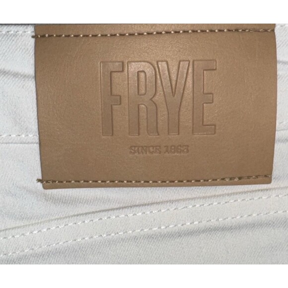Frye High Rise Cropped Pants Size 16 16/34 Ivory White Denim Jeans Ankle New - Picture 6 of 13